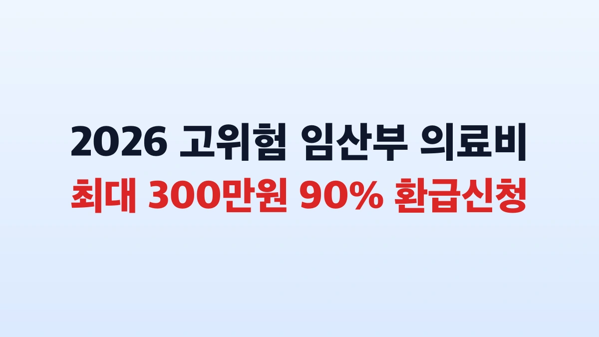 2026 고위험 임산부 의료비 300만원 신청방법 총정리
