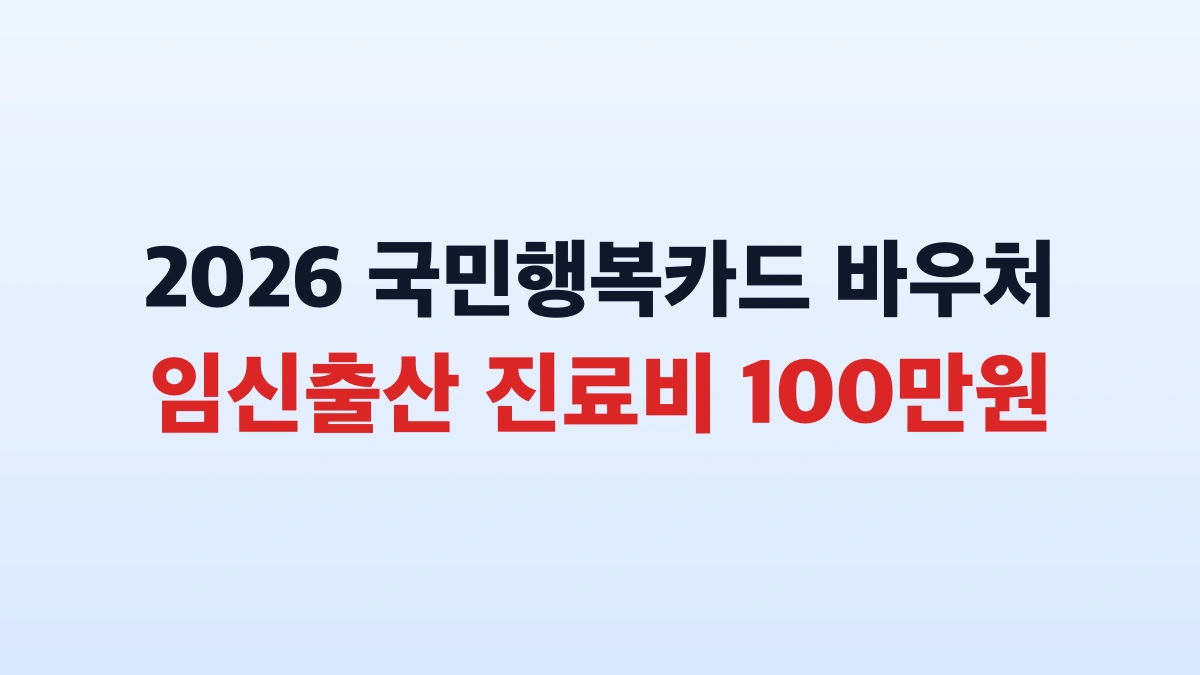2026 국민행복카드 임신출산 진료비 100만원 바우처 총정리
