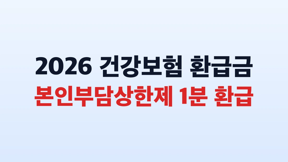 2026 본인부담상한제 환급금 조회 신청방법 대상 총정리