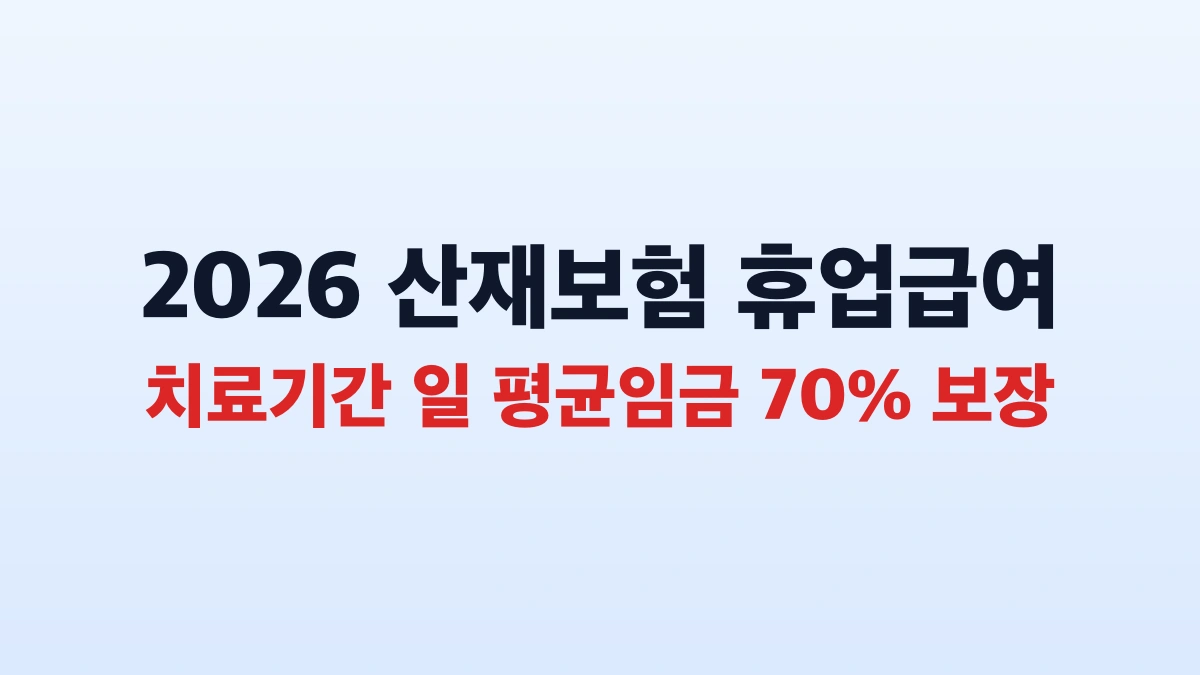 2026 산재보험 휴업급여 신청방법 총정리