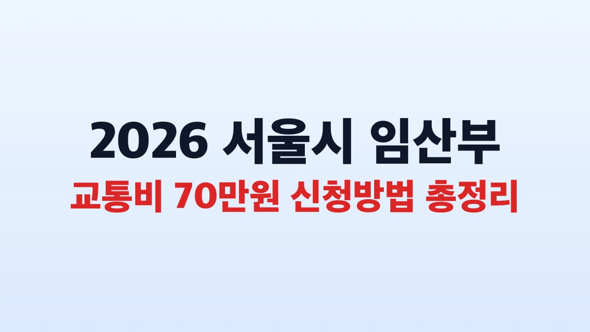2026 서울시 임산부 교통비 70만원 신청방법 총정리