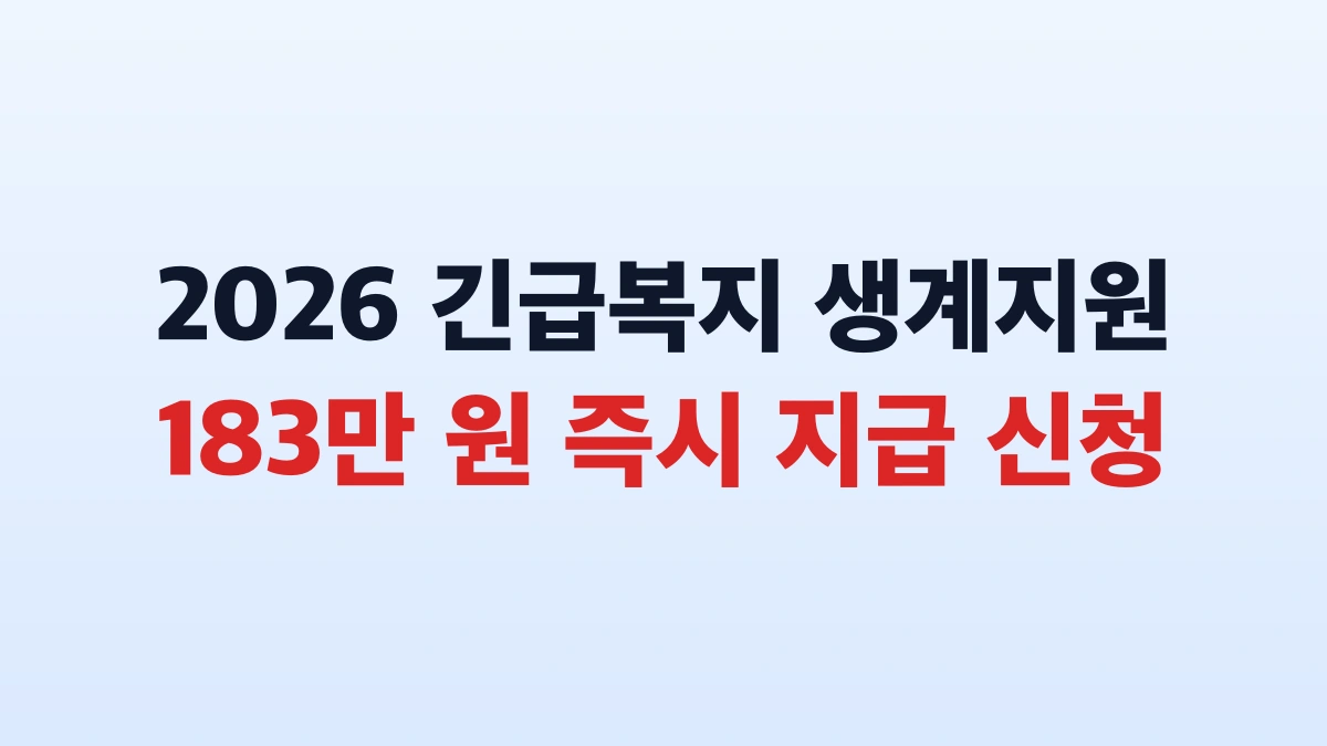 2026 소액생계비대출 100만원 신청방법 대상 총정리