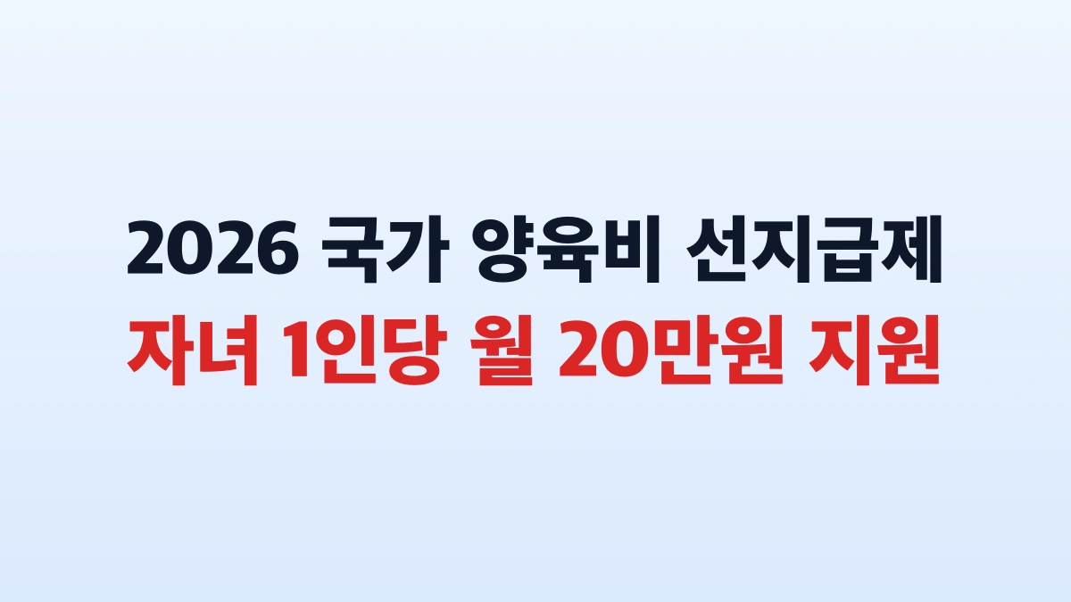 2026 양육비 선지급제 월 20만원 신청방법·대상 총정리