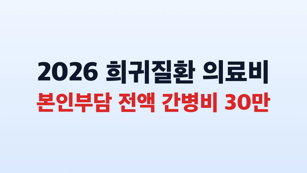 2026 희귀질환자 간병비 30만원 신청방법 대상 총정리