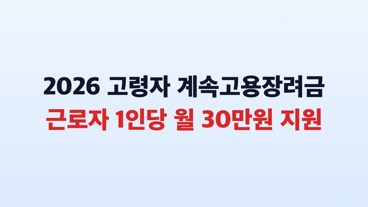 고령자 계속고용장려금 월 30만원 신청방법 총정리 30만원